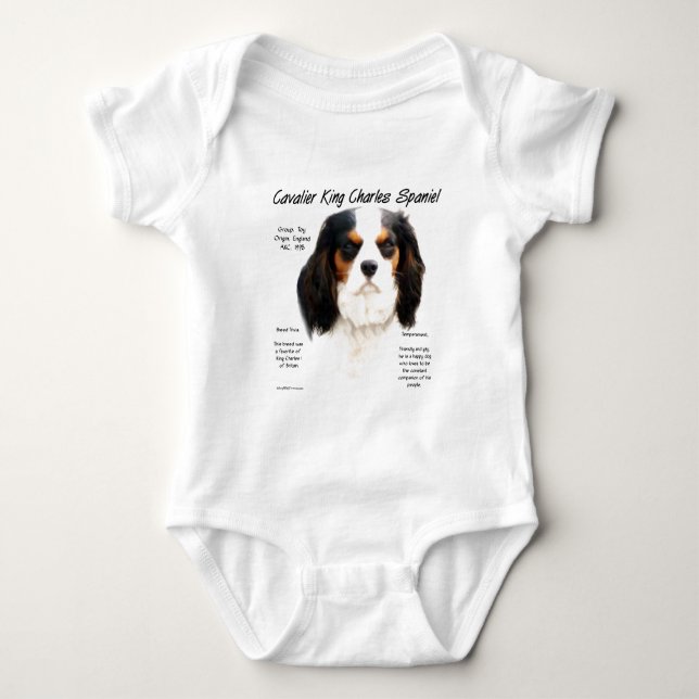 Body Para Bebê História do Cavaleiro Rei Charles Spaniel (tricolo (Frente)