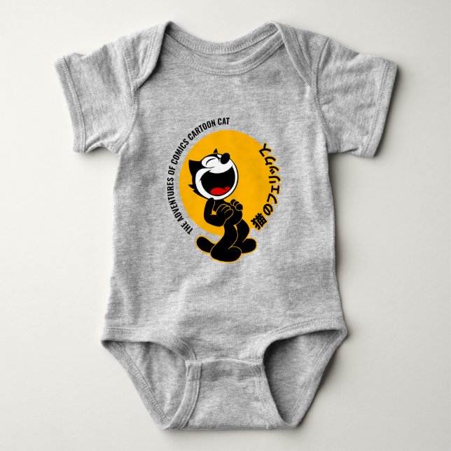 Body Para Bebê História em quadrinhos Cartoon Cat | (Frente)