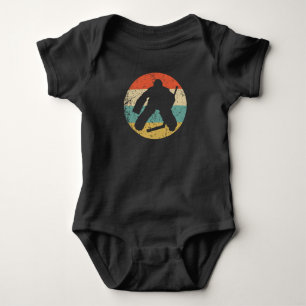 Body Para Bebê Hockey Goalie Silhouette Retro Hockey