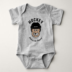 Body Para Bebê Hockey Me Torna Feliz Jogador De Hóquei Engraçad