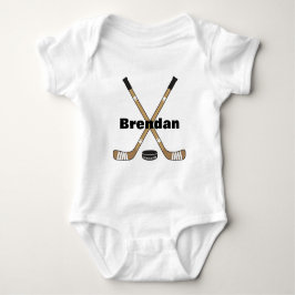 Body Para Bebê Hockey personalizado com nome de bebê Criança