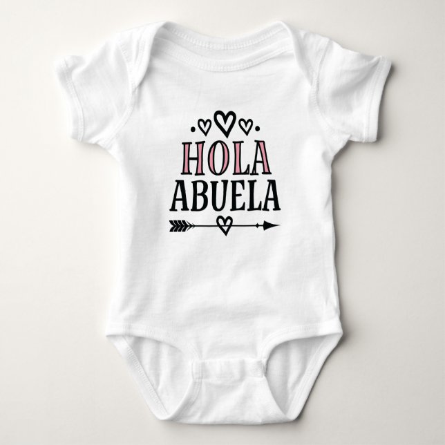 Body Para Bebê Hola Abuela Baby Reveal Abuelita Avó (Frente)