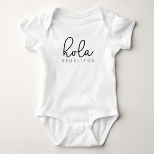 Body Para Bebê Hola Abuelitos Espanhol Gravidez Anúncio de Bebê