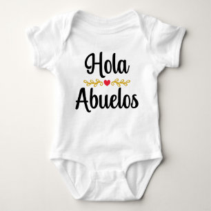 Body Para Bebê Hola Abuelos Anúncio de Gravidez Espanhol