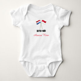 Body Para Bebê Holandês-Indo com Duas Bandeiras com Nome Personal