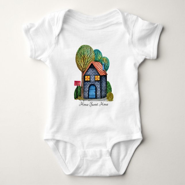 Body Para Bebê Home Art Bonito De Aquarela (Frente)