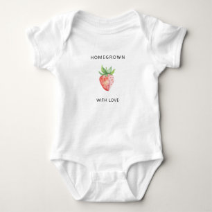 Body Para Bebê Homegrown com amor - Watercolor Strawberry -