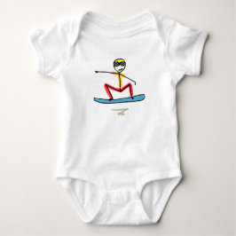 Body Para Bebê Homem de Neve no Snowboard