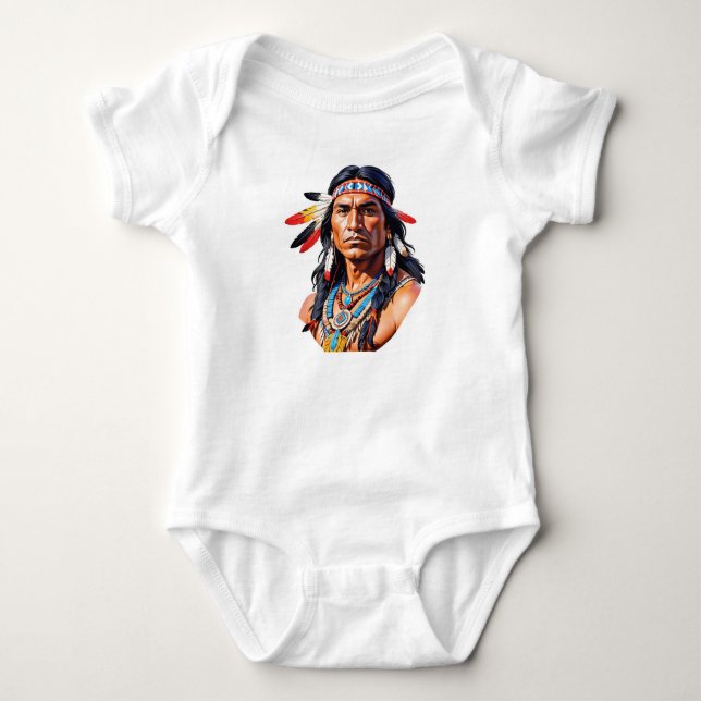 Body Para Bebê Homem Indígena Americano (Frente)