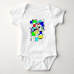 Body Para Bebê Homenagem Aleatória A Mondrian