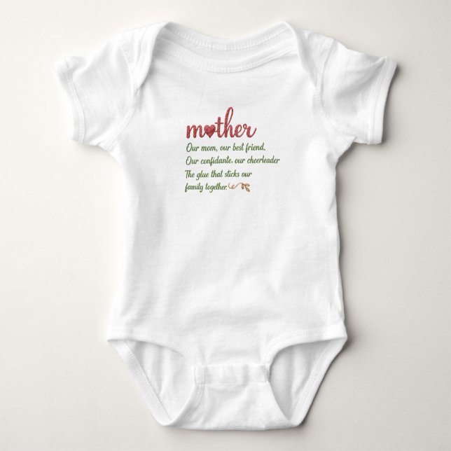 Body Para Bebê Homenagem de Citação da Mãe (Frente)