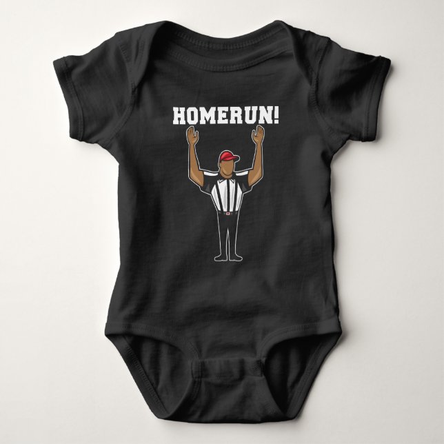 Body Para Bebê Homerun Football Baseball Refere humor desportivo (Frente)