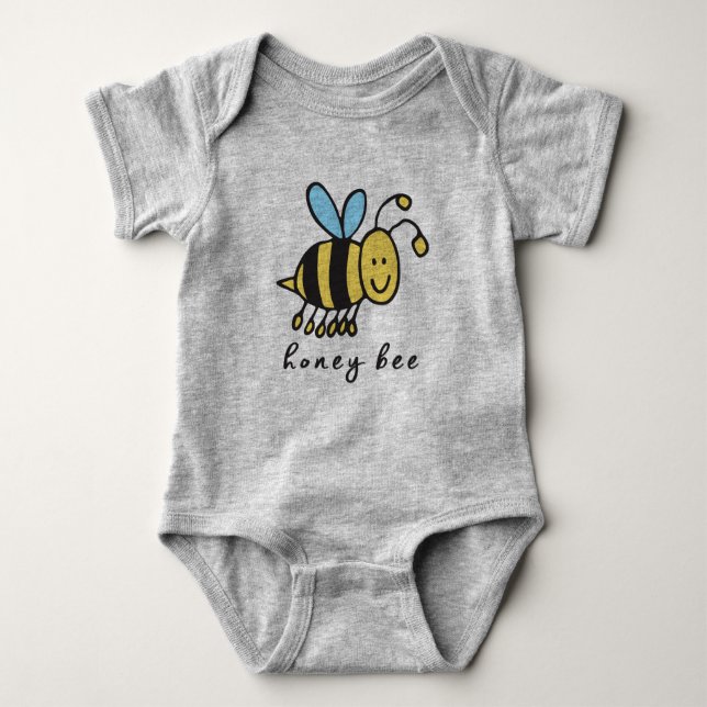 Body Para Bebê Honey Bee Baby Bodysuit ou One-Piece (sem base) (Frente)