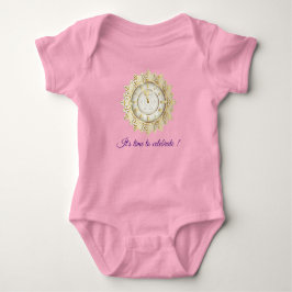 Body Para Bebê Hora Rosa Dourada