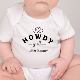 Body Para Bebê Howdy Yall personalizado