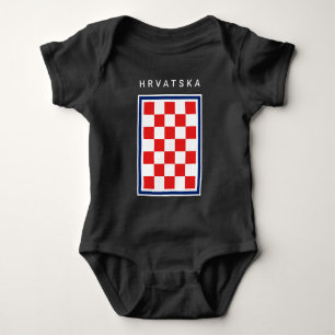 Body Para Bebê Hrvatska Checker Azul Fronteira