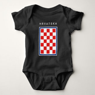 Body Para Bebê Hrvatska Checker Blue Border