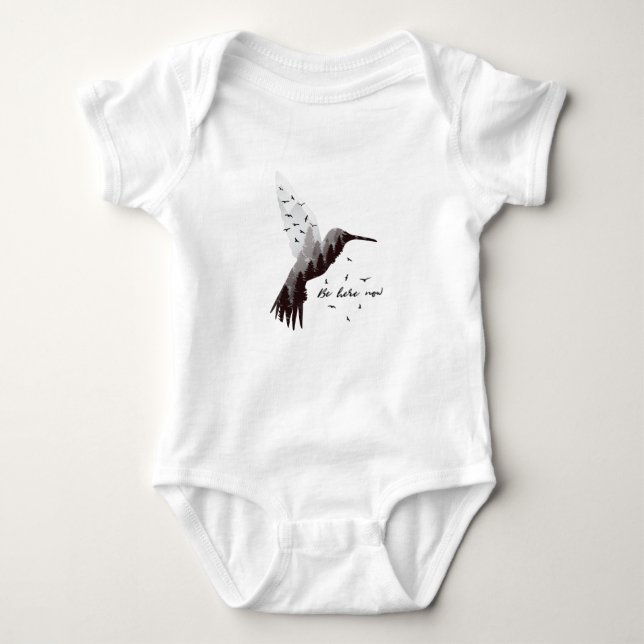 Body Para Bebê Hummingbird com Floresta (Frente)