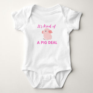 Body Para Bebê Humor de Porco: É um Grande Acordo (Porco)