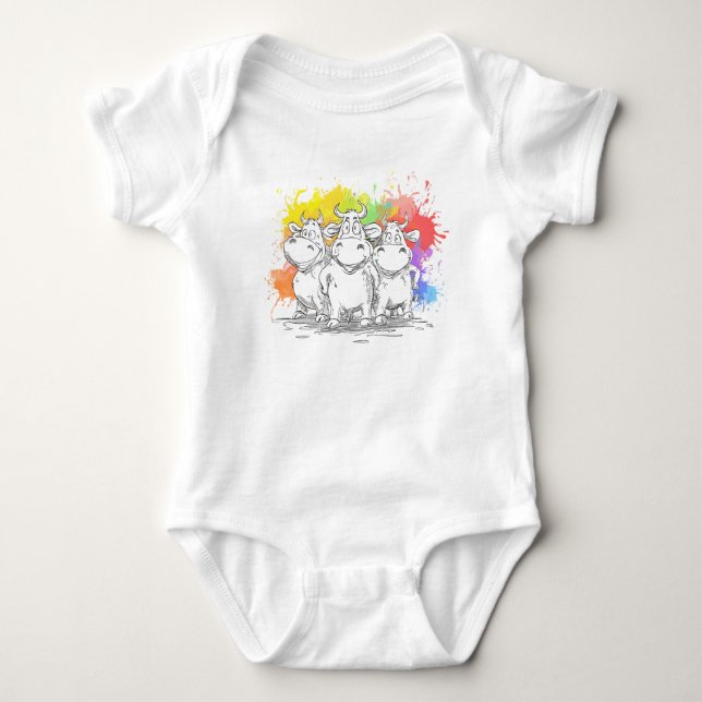 Body Para Bebê Humor engraçado: Design de vaca engraçada (Frente)