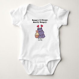 Body Para Bebê Hungry & Sleepy Hippo - Cute Mostly Hungry Baby Qu