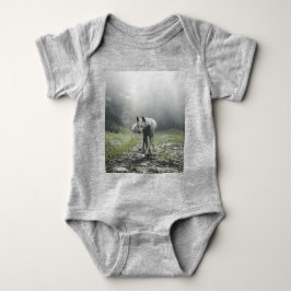 Body Para Bebê Husky Siberiano Branco