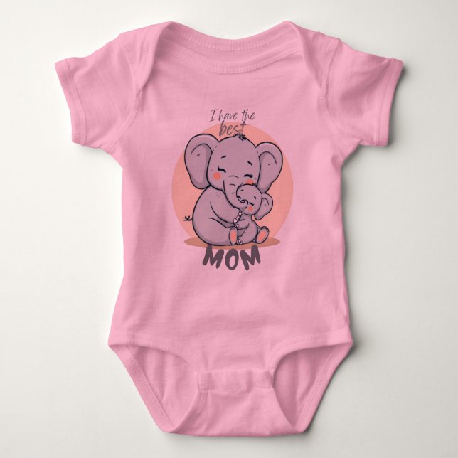 Body Para Bebê I Have the Best MOM – Pink Infant Creeper (Frente)