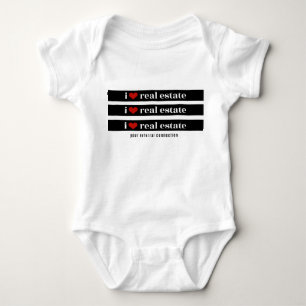 Body Para Bebê "I Heart Imóveis Estate" Baby Onsie