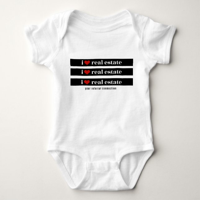 Body Para Bebê "I Heart Imóveis Estate" Baby Onsie (Frente)