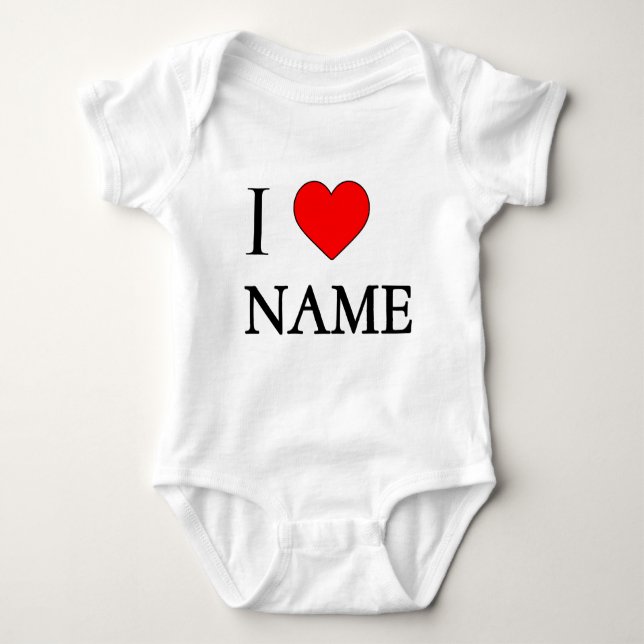 Body Para Bebê I heart name (customisable) (Frente)