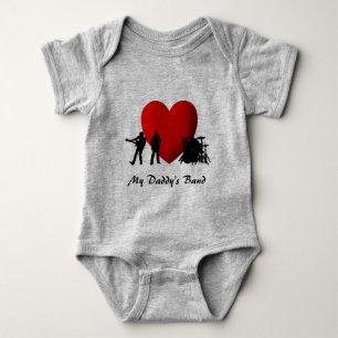 Body Para Bebê I Heart Rock & Roll My Pai Banda Custom