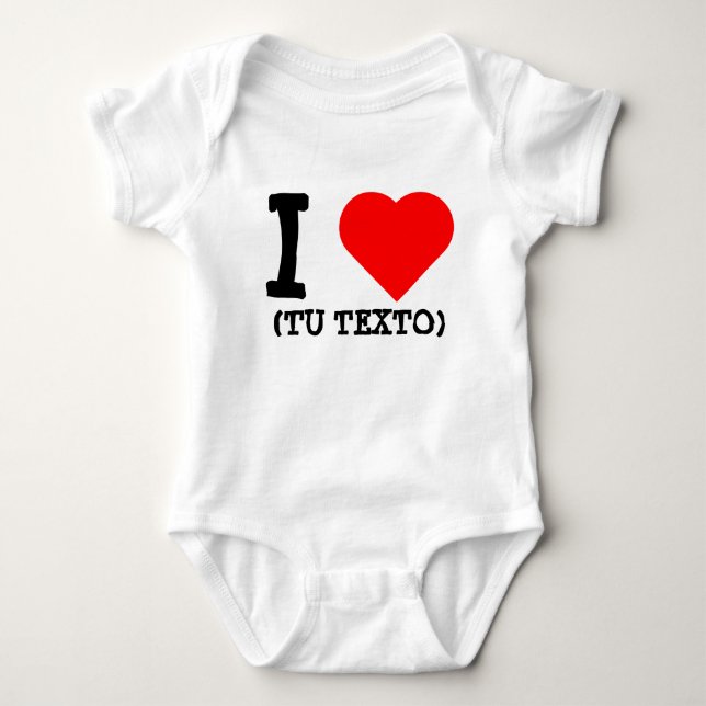 BODY PARA BEBÊ I LOVE + TU TEXTO (Frente)