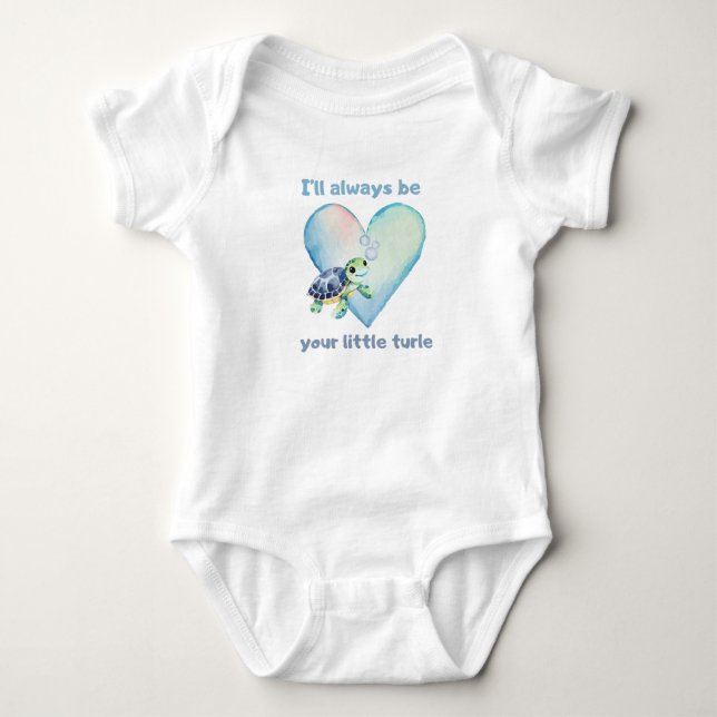 Body Para Bebê I will alway be your little turtle - baby bodysuit (Frente)