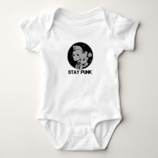 Body Para Bebê Ícone Retroativo "Keep Punk" de Destaque