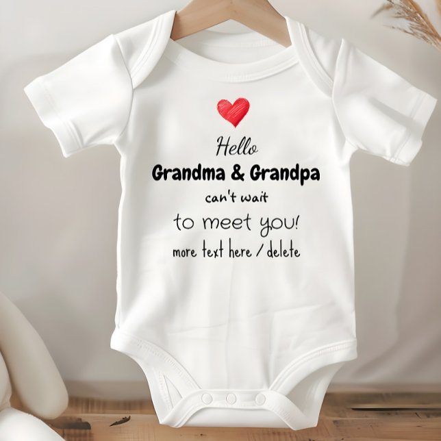 Body Para Bebê Ideia de Anúncio de Gravidez, Futuros Avós,  (Grandbaby Announcement Bodysuit: going to be Grandma & Grandpa)