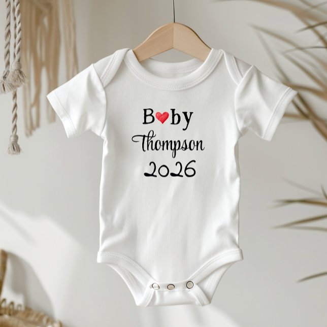 Body Para Bebê Ideia de Anúncio de Gravidez, Personalizado com No (Pregnancy announcement idea, cute baby bodysuit )