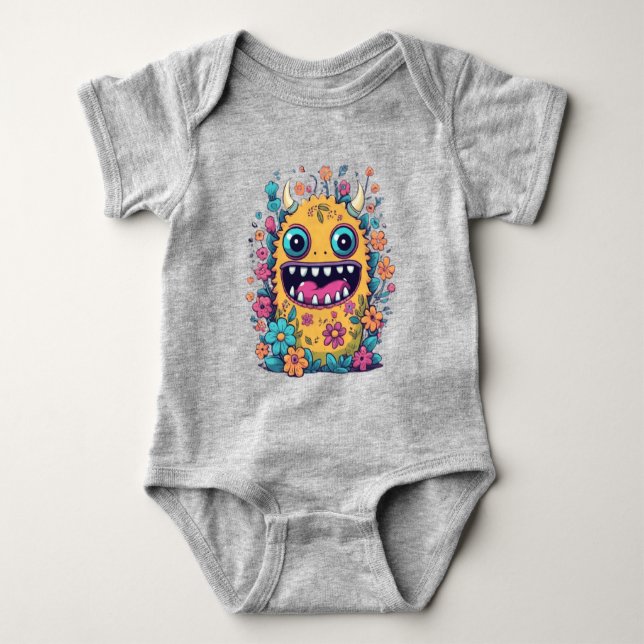 Body Para Bebê Ideias bonitas de presentes de monstro (Frente)