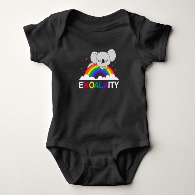 Body Para Bebê Igual Direitos Humanos Coorto Rainbow Koala Love (Frente)