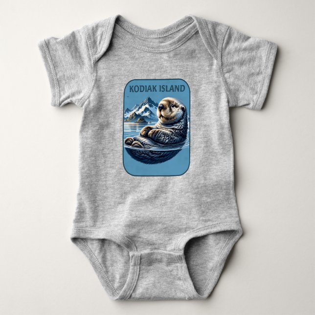 Body Para Bebê Ilha Kodiak Sea Otter Alaska (Frente)
