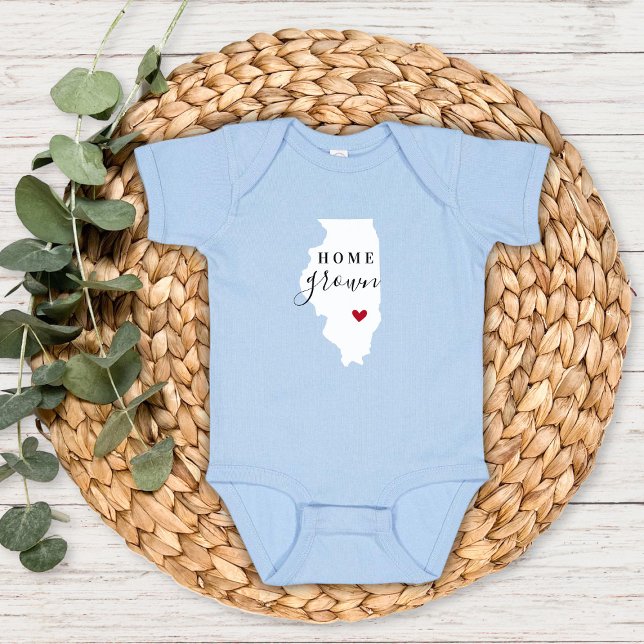 Body Para Bebê Illinois Home Grown State Tee (Criador carregado)
