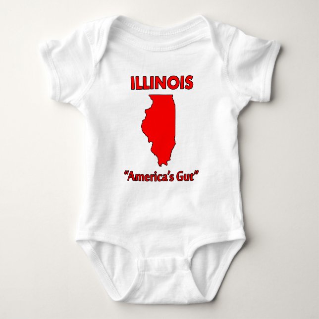 Body Para Bebê Illinois - O Estômago da América (Frente)