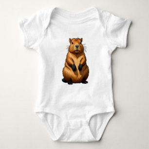 Body Para Bebê Ilustração Animal da Capybara Rodent Cute