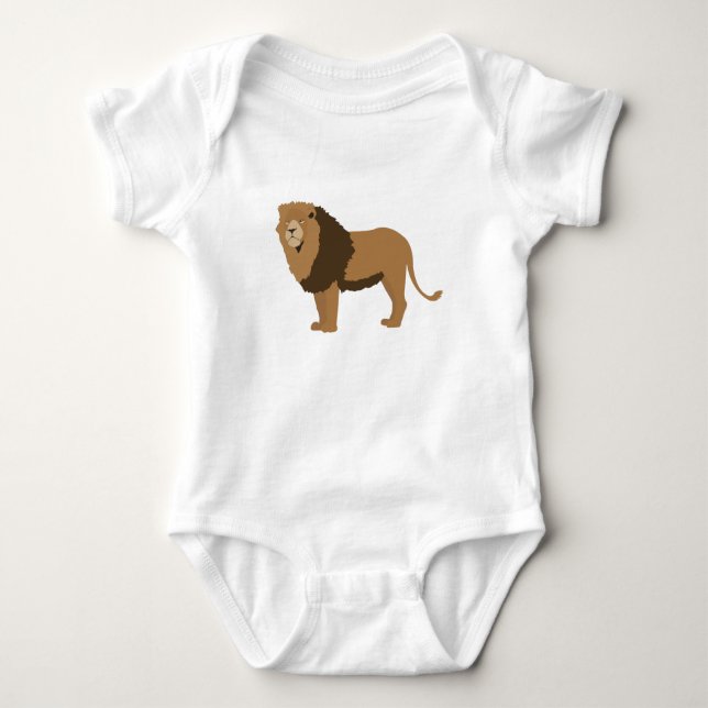 Body Para Bebê Ilustração Animal Lion Selgle (Frente)