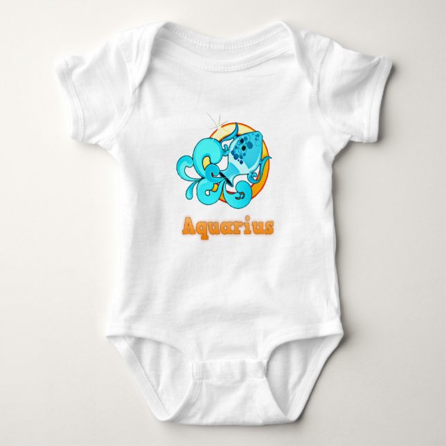 Body Para Bebê Ilustração Aquarius (Frente)