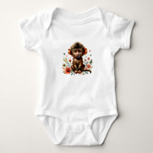 Body Para Bebê Ilustração de Babuíno Kawaii