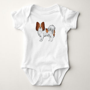 Body Para Bebê Ilustração de cachorro de desenho animado Papillon