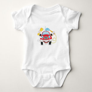 Body Para Bebê Ilustração de Carro Vermelho Fofo - Adorável Veícu