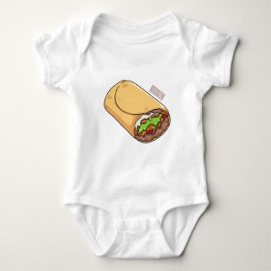 Body Para Bebê Ilustração de desenho animado burrito
