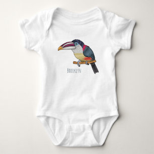 Body Para Bebê Ilustração de desenho animado de aves do caracari
