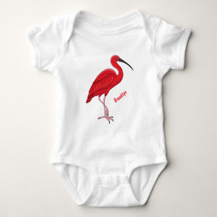 Body Para Bebê Ilustração de desenho animado de aves Scarlet ibis